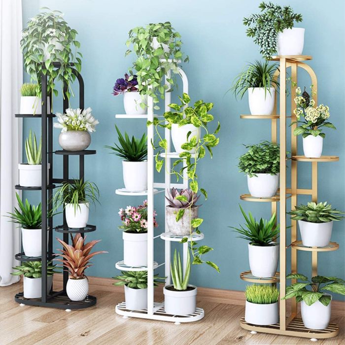 LYSZXJ Portavaso Rotondo in Ferro battuto Flower Pot Iron Plant Stand Rotondo Portavaso in Ferro Tavolo