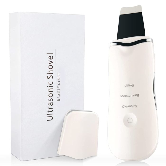 Skin Scrubber 3 In 1 Spatola Pulizia Viso Pelle Ultrasuoni Punti Neri - Foto 7