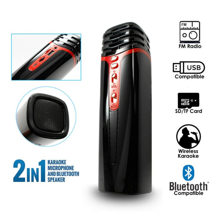 Microfono Karaoke Wireless Karaoke Portatile Con 2 Microfoni Wireless - Cassa Bluetooth 5.3, 60W, Luci Atmosfera Cassa Karaoke Bluetooth 5.3 - Foto 7