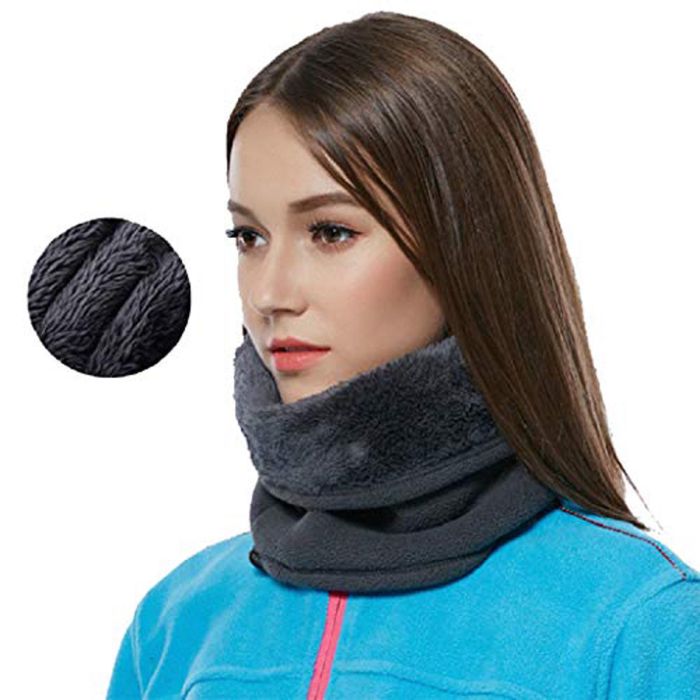 SET SCALDACOLLO UOMO DONNA PILE MONTAGNA 100% POLIESTERE BANDANA