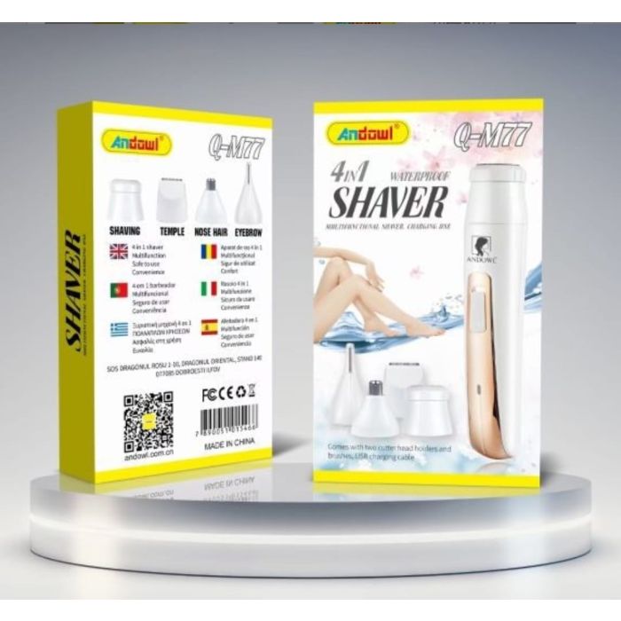 DEPILATORE EPILATORE RASOIO 4 IN 1 SOPRACCIGLIA Baffi Gambe Peli Donna Q 7812 - Foto 11