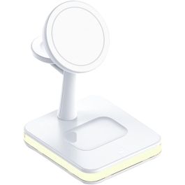 Supporto Monitor Da Scrivania 56x20x5,7 Cm Con Entrata USB E Base Di Ricarica Wireless Bianco 43107258