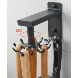 Portautensili Da Cucina Girevole 360&deg; - Con 8 Ganci, Acciaio, 21.5x21.5x44cm